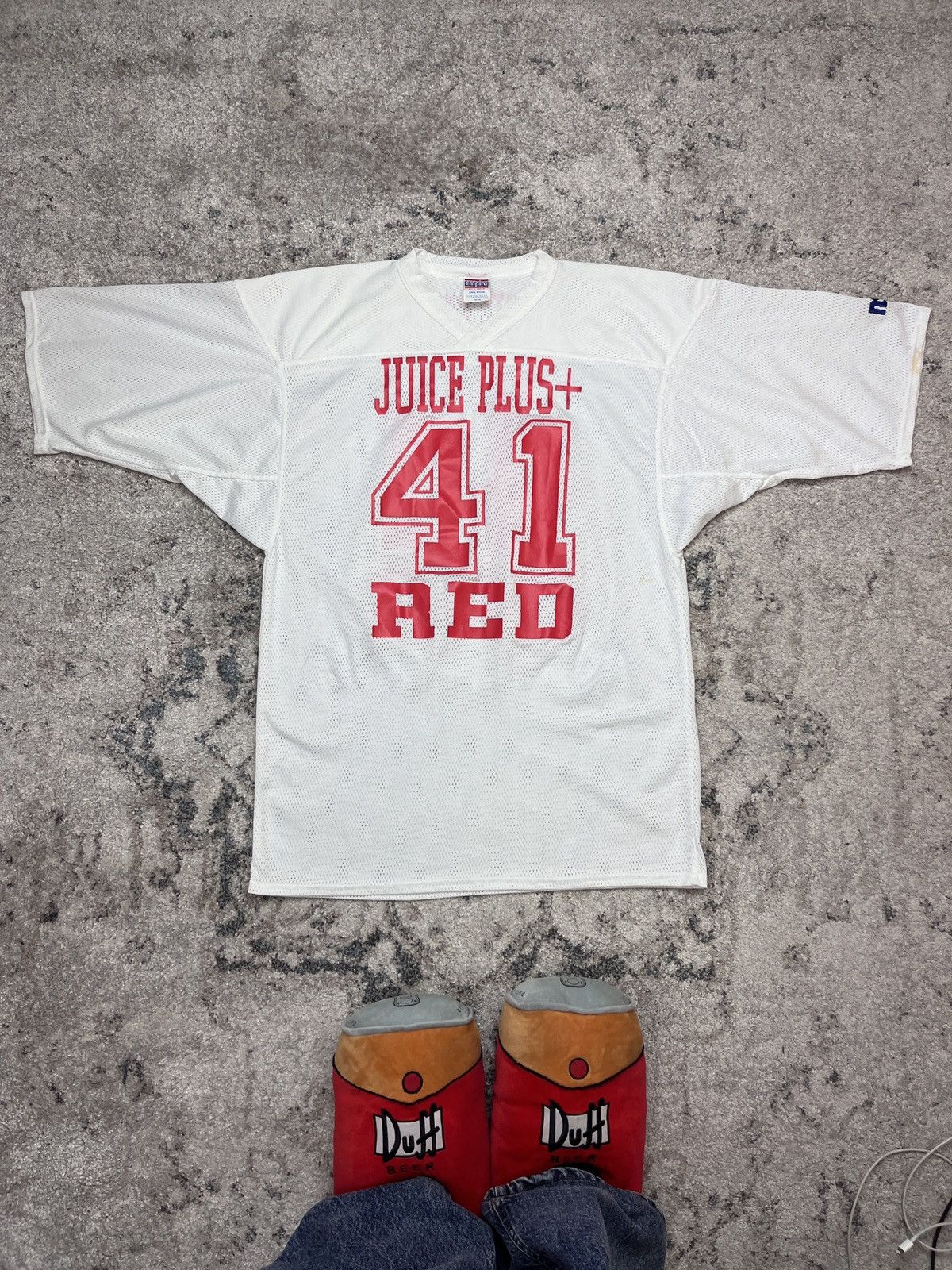 Vintage 1980s EMPIRE RED 41 JUICY PLUS VINTAGE JERSEY T SHIRT - 827 Size US XL / EU 56 / 4 - 1 Thumbnail