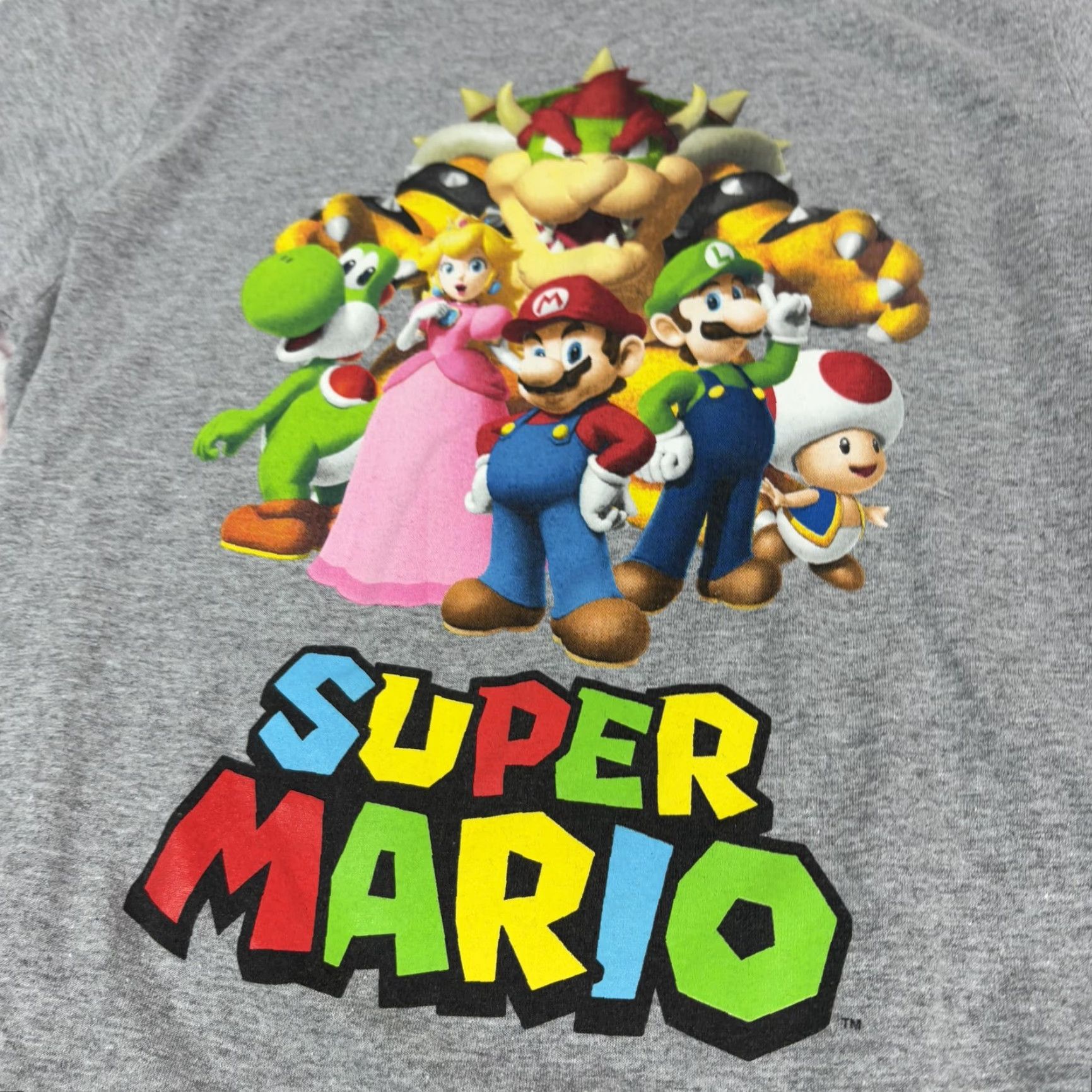 Vintage Super Mario Shirt Mens XL Gray Graphic Tee Nintendo Characters Size US XL / EU 56 / 4 - 2 Thumbnail
