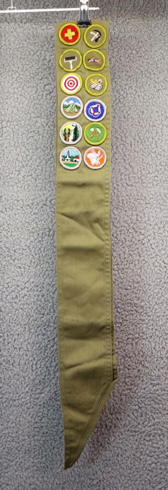Other Boy Scouts Merit Badge Sash 12 Merit Badges BSA Size ONE SIZE - 2 Thumbnail