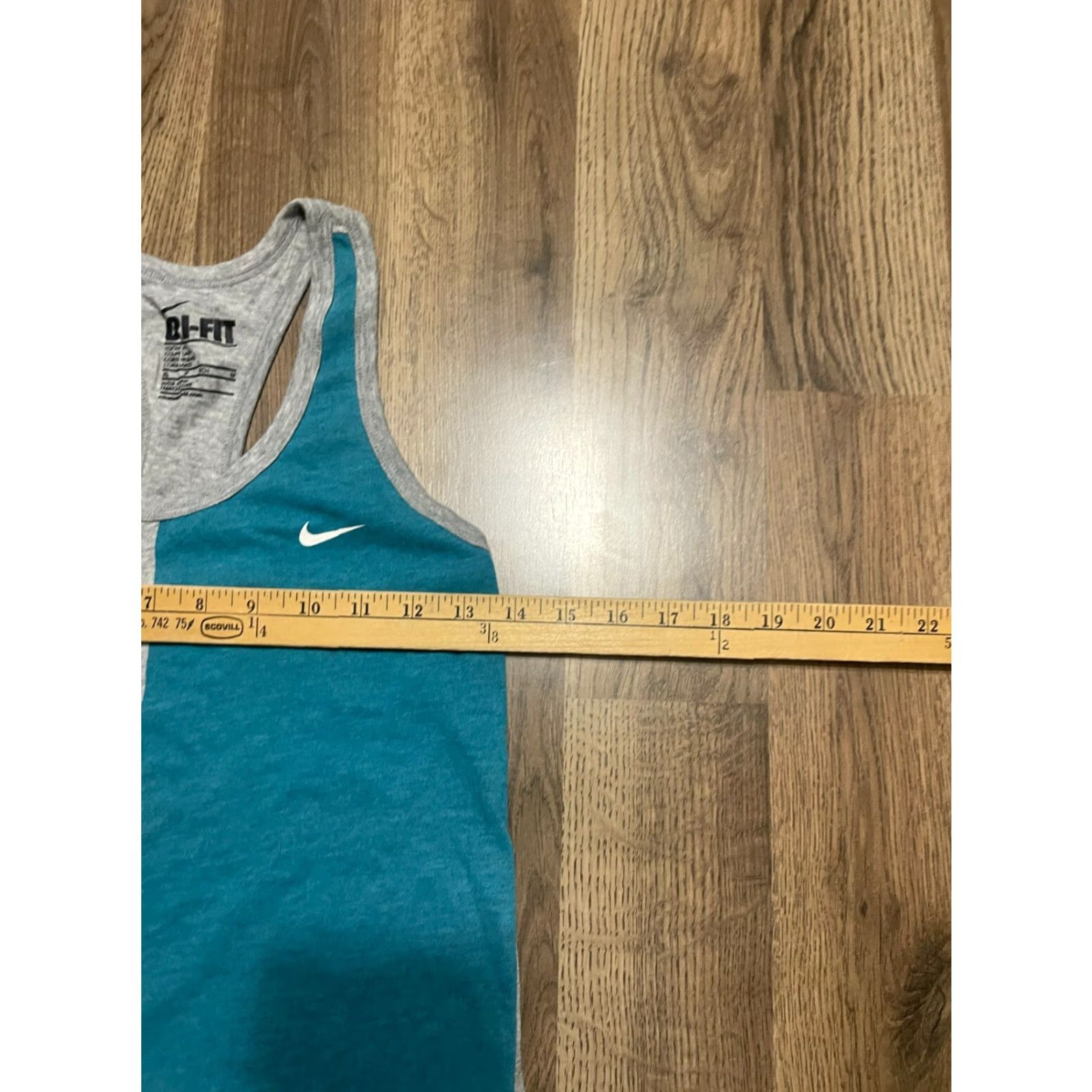Nike Nike Tank Top Womens XS Gray Green Sleeveless Logo Dri Fit Loose Fit Size XS / US 0-2 / IT 36-38 - 3 Thumbnail