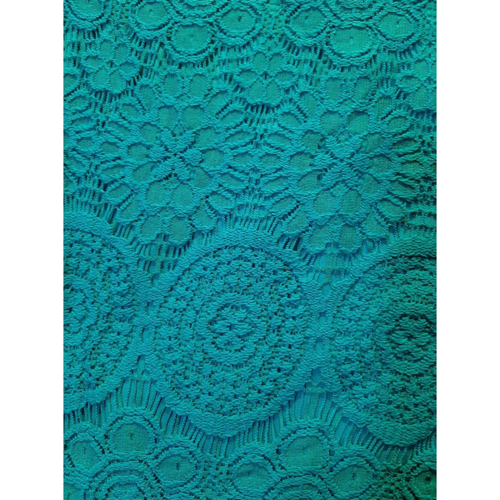 Vintage Laundry by Design Blue Dress Womens Size 2 Short Sleeve Lace Cocktail Dress Knee Length Size 26" / US 2 / IT 38 - 2 Thumbnail