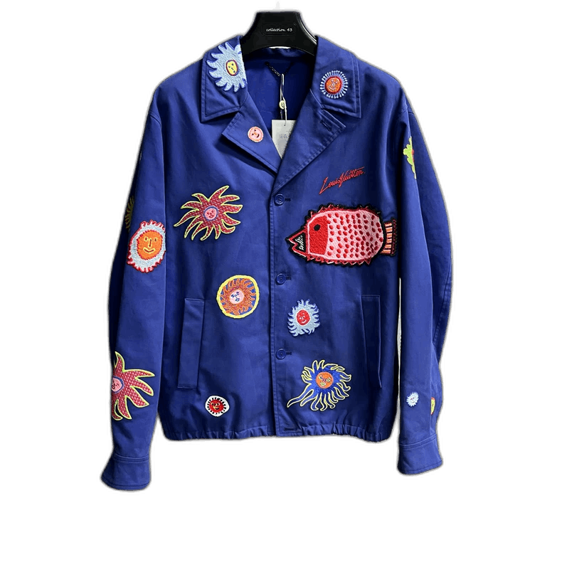 Louis Vuitton Blue Cartoon Pattern Embroidered Jacket-yf Size US XXL / EU 58 / 5 - 1 Thumbnail