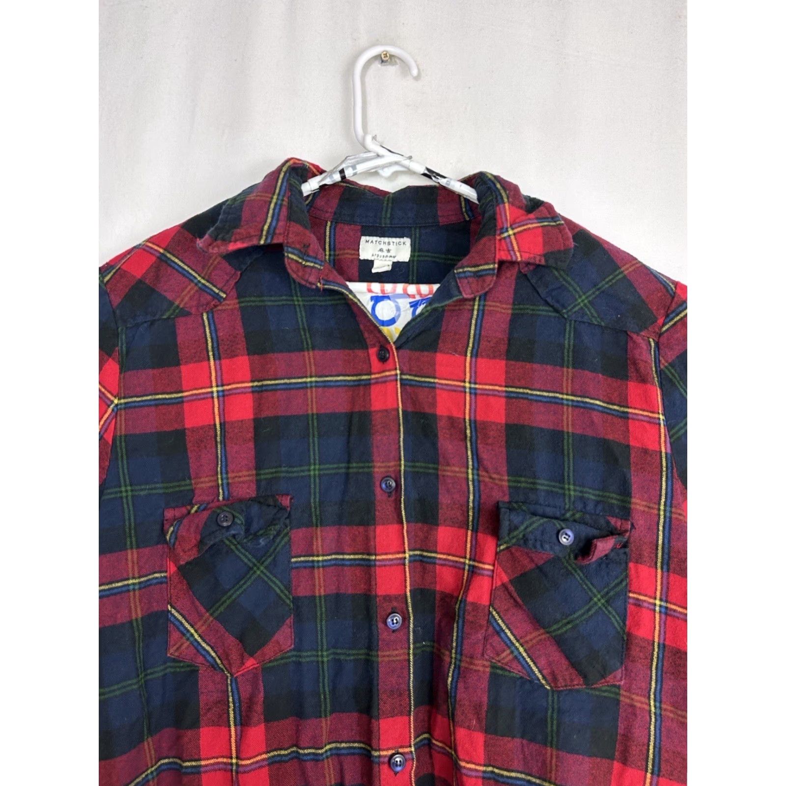 Vintage VINTAGE Matchstick Argus Womens 2XL Red Black Plaid Flannel Button-Up Shirt Casual Outdoor Pockets Womens Size XXL / US 16-18 / IT 52-54 - 3 Thumbnail