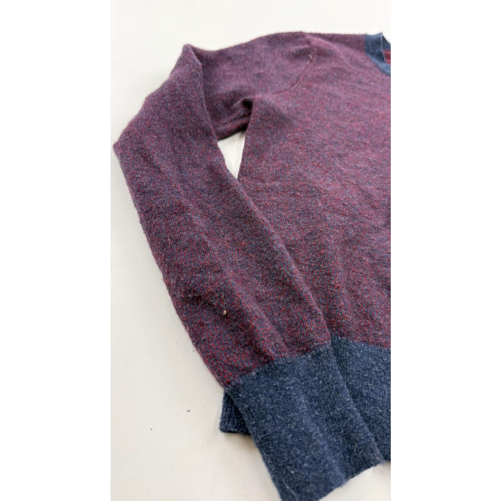 Vintage Bridge & Burn Sweater Women Small Heathered Purple Navy Crew Neck Knit Pullover Womens Size S / US 4 / IT 40 - 5 Thumbnail