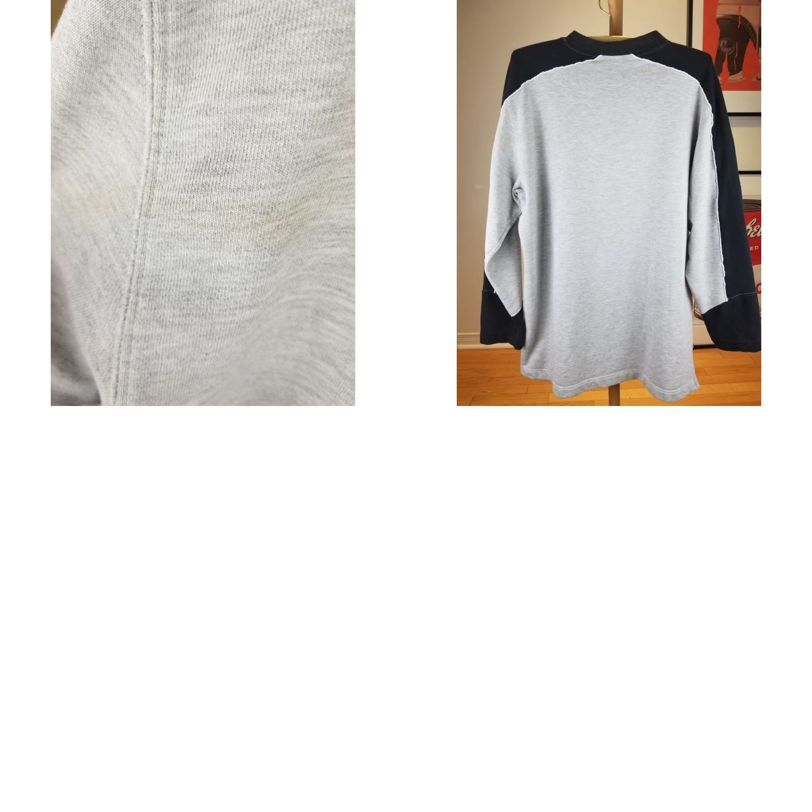 Nike VINTAGE Nike AIR JORDAN Gray Cotton Sweatshirt Sweatshirt LARGE Men's Gray 90s pullover Crew Neck 32-33" Top to Bottom Cross Chest 23" Size US L / EU 52-54 / 3 - 8 Thumbnail