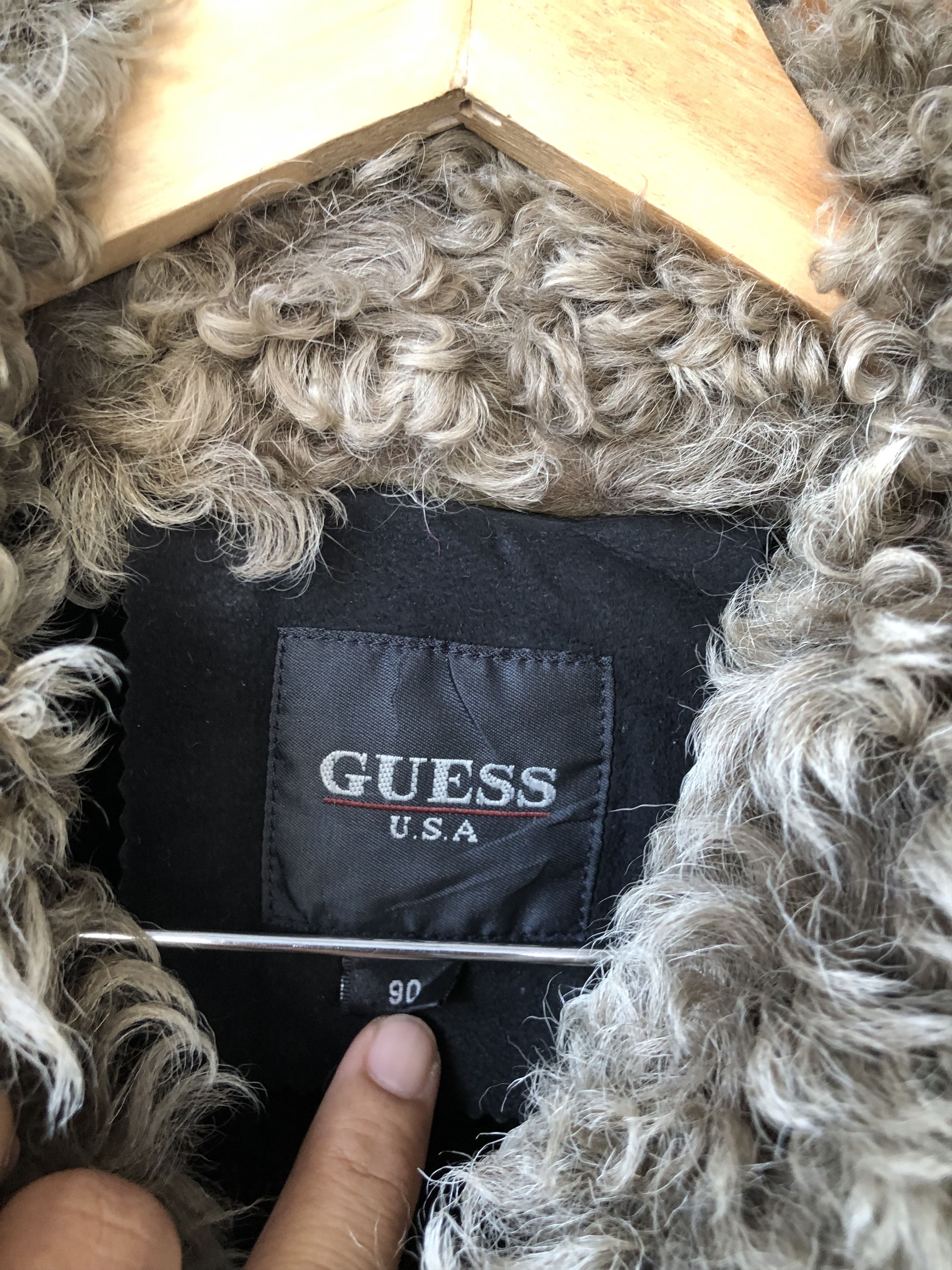 Guess Rare🔥 Guess Sheepskin Outer Vest Jacket Punk Size S / US 4 / IT 40 - 7 Thumbnail