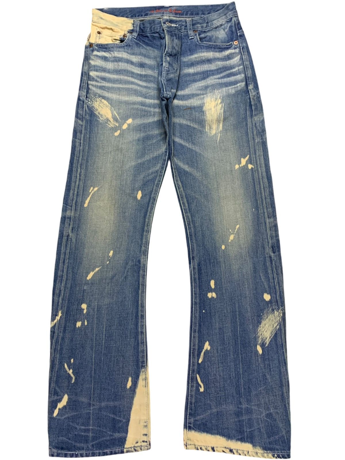 Japanese Brand Vintage Japanese Brand Buttonfly Rusty Acid Wash Loose Jeans Size US 29 - 1 Thumbnail