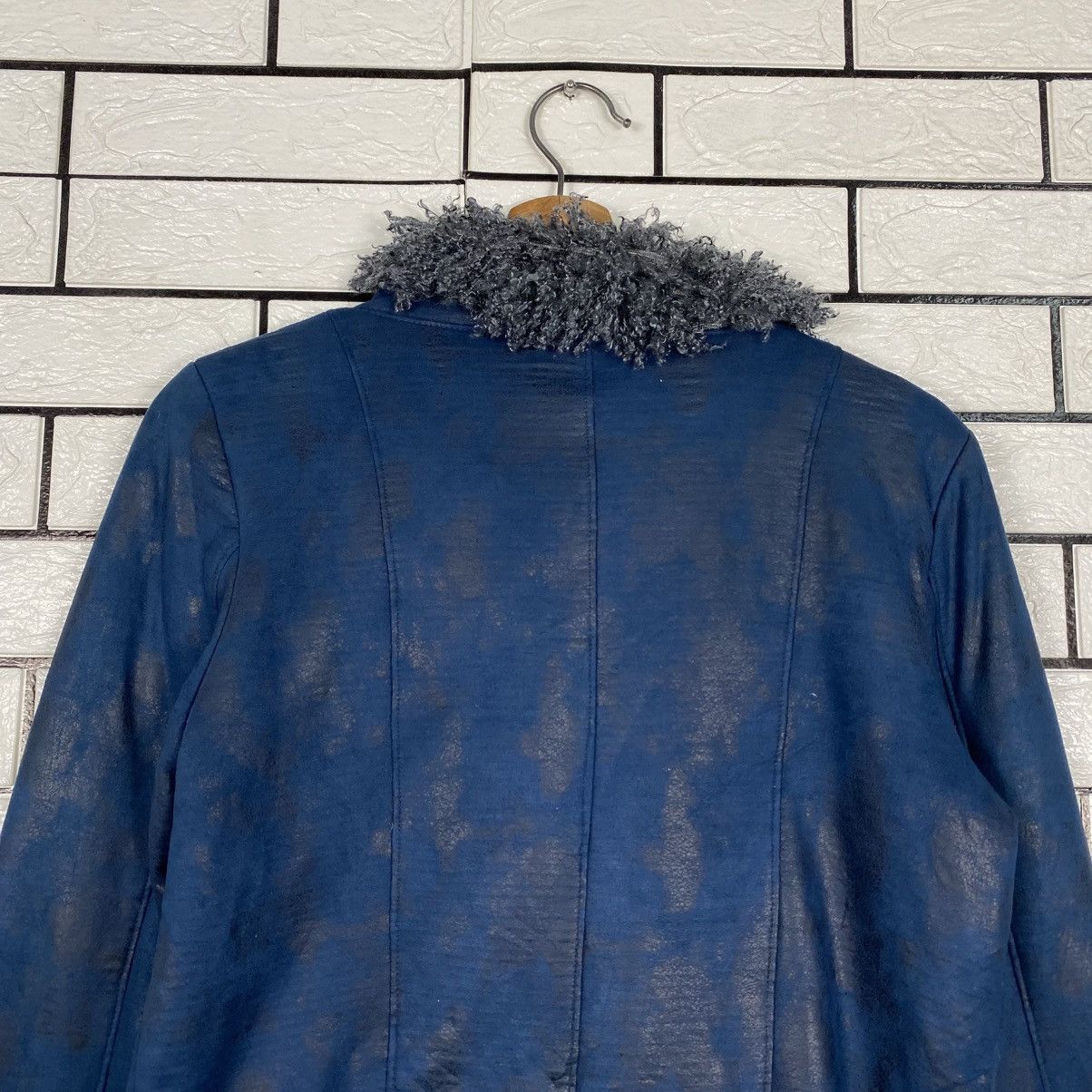 Japanese Brand Cropped Parachute Leather Jacket Spiralgirl Faux Fur Blanket Size M / US 6-8 / IT 42-44 - 10 Thumbnail