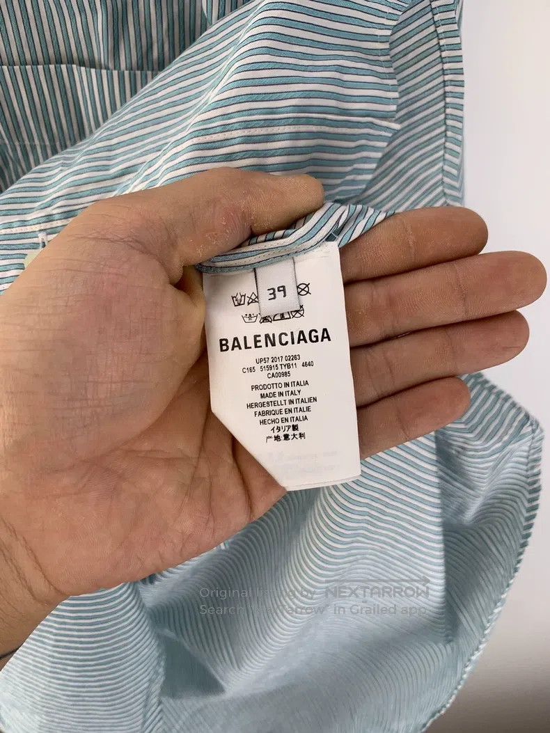 Balenciaga Balenciaga size 39 Blue Striped Long Sleeve Shirt Size US S / EU 44-46 / 1 - 7 Thumbnail