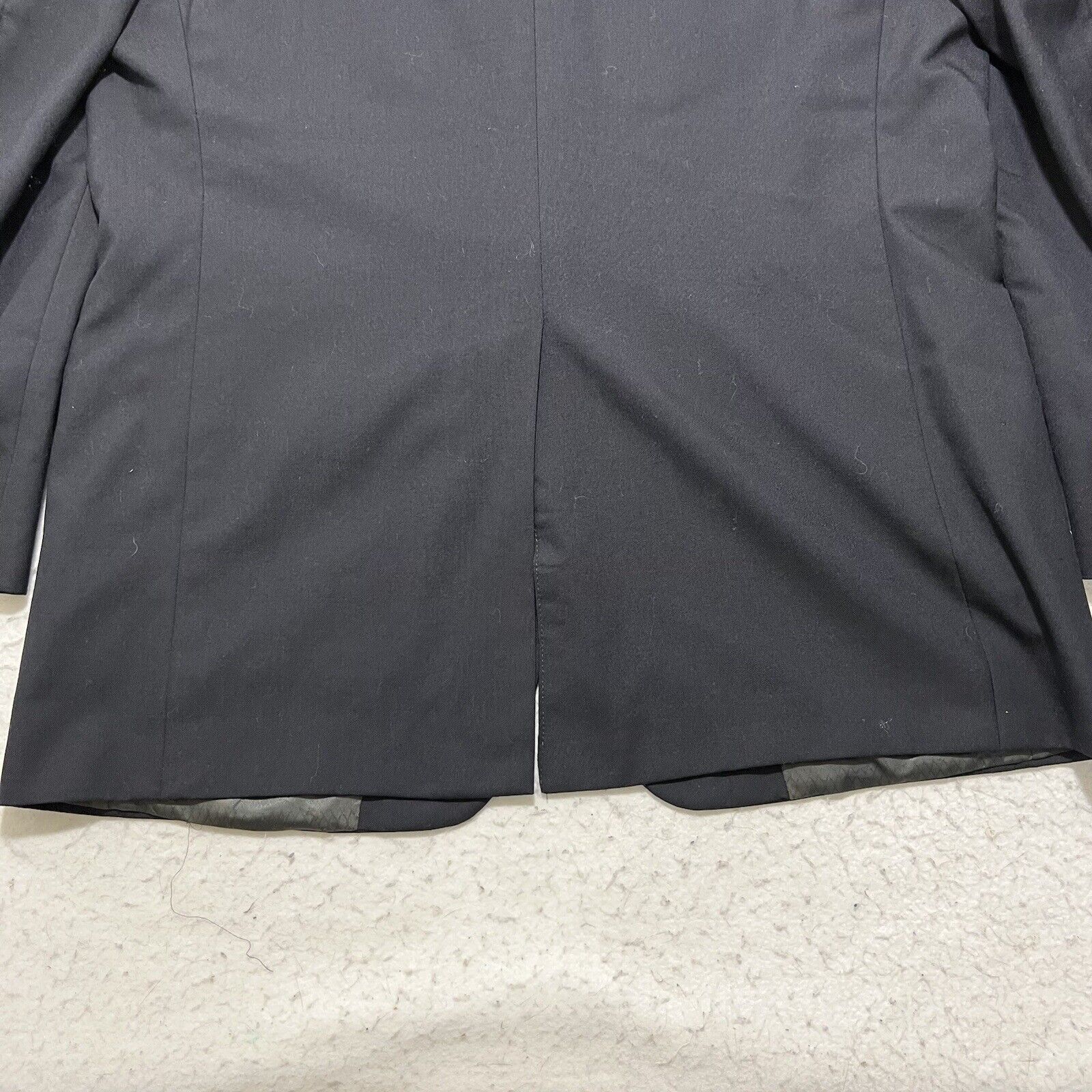 Hart Schaffner & Marx 44R Wool Micron 2000 Black Suit Jacket