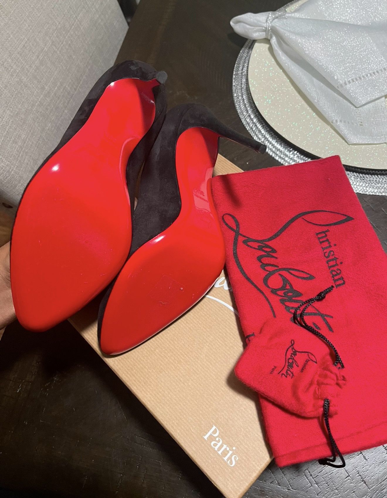 Christian Louboutin Eloise 100 Veau Velors Size US 6.5 / IT 36.5 - 3 Thumbnail
