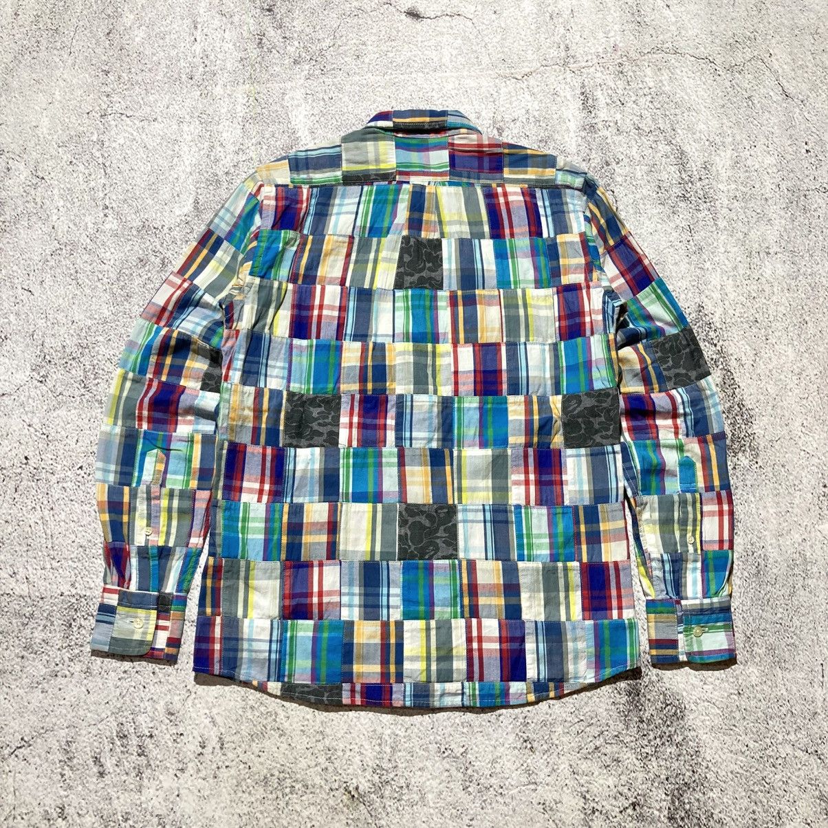 Bape OG Bape A Bathing Ape Camo Patchwork Long Slevee Shirt Size US S / EU 44-46 / 1 - 11 Thumbnail