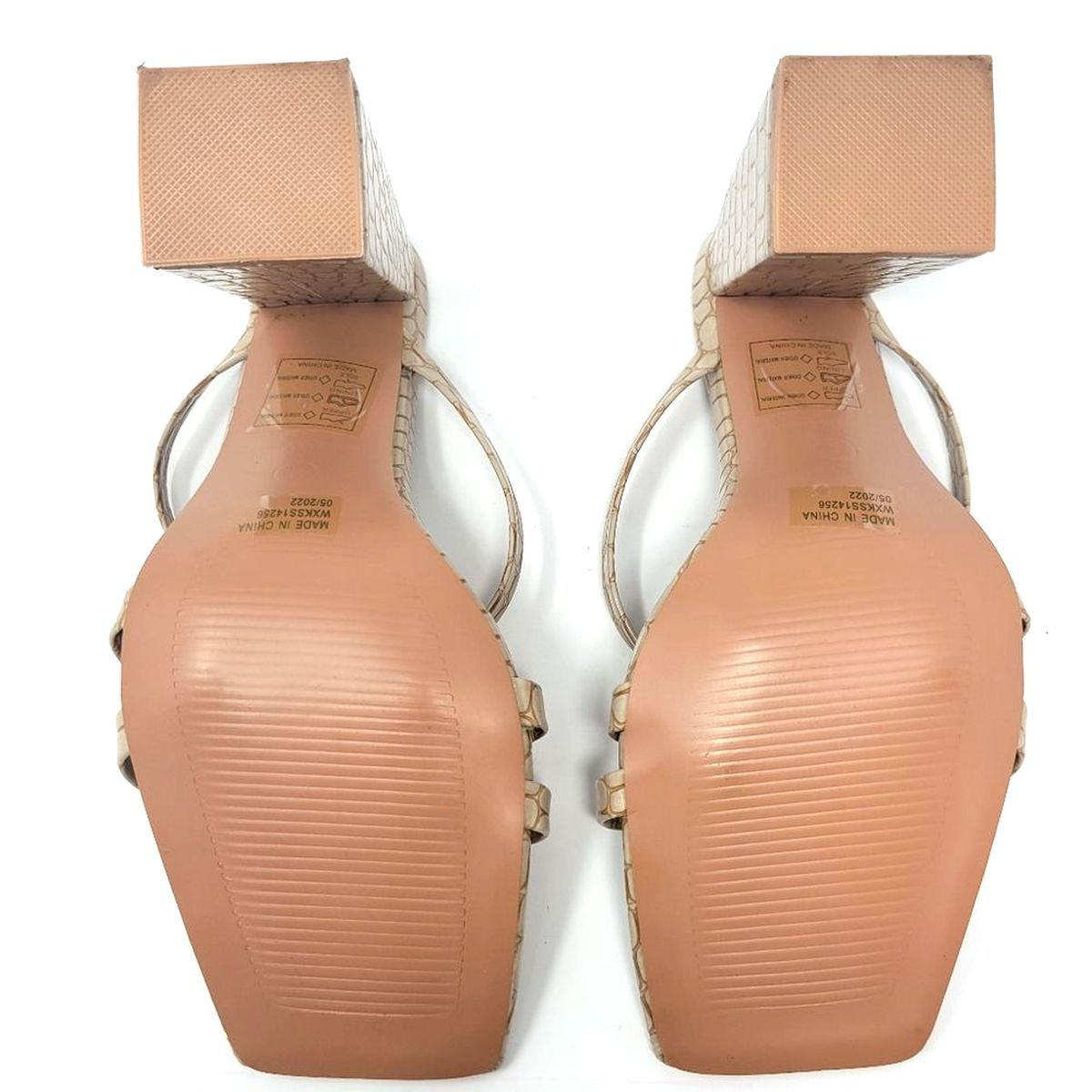 Boohoo Boohoo Faux Croc Strappy Block Heel Sandals Square Toe 6.5 Size US 6.5 / IT 36.5 - 7 Thumbnail