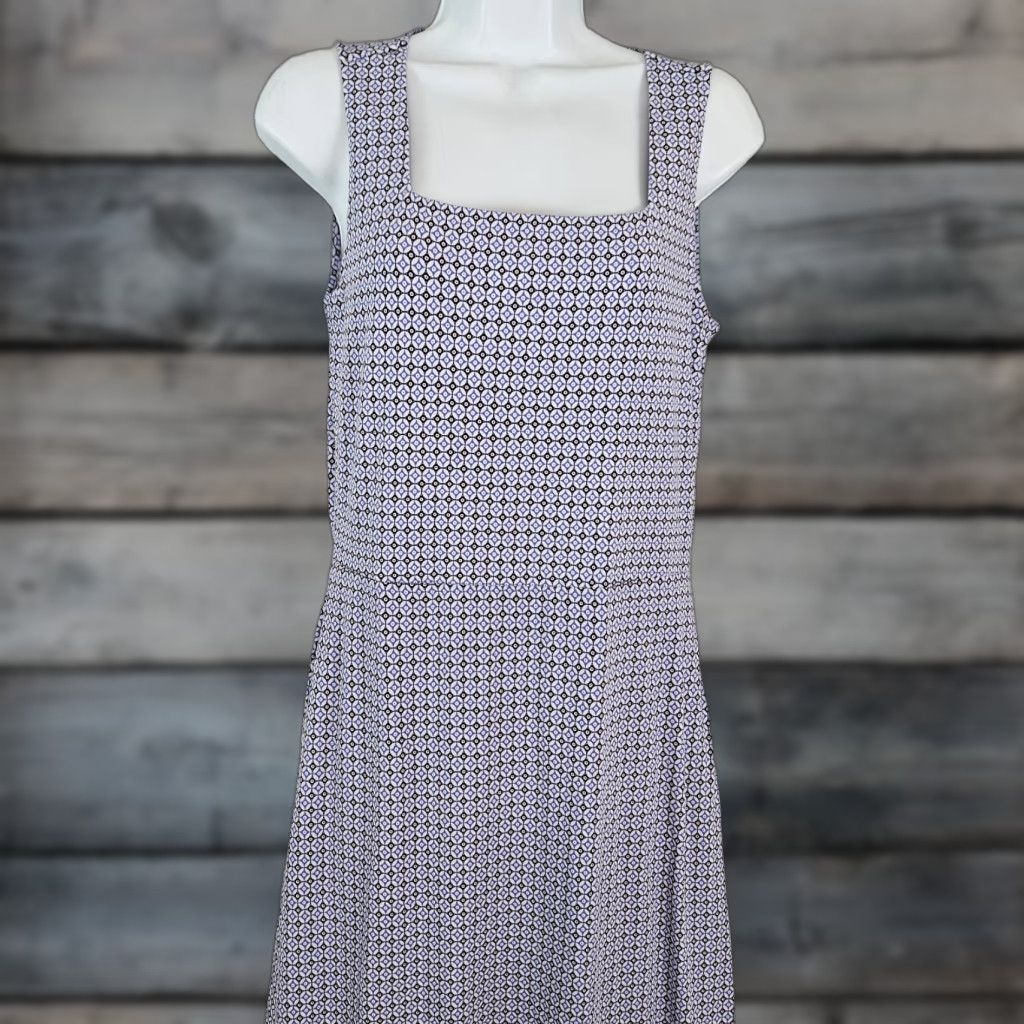 Lands' End Lands End Womens Maxi Dress Size S Purple White Sleeveless Square Neck Pockets Size S / US 4 / IT 40 - 1 Thumbnail