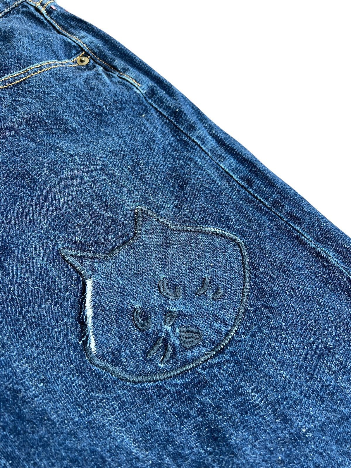 Ne-Net Ne-Net Embroidery Cat Indigo Jeans Size US 32 / EU 48 - 8 Thumbnail