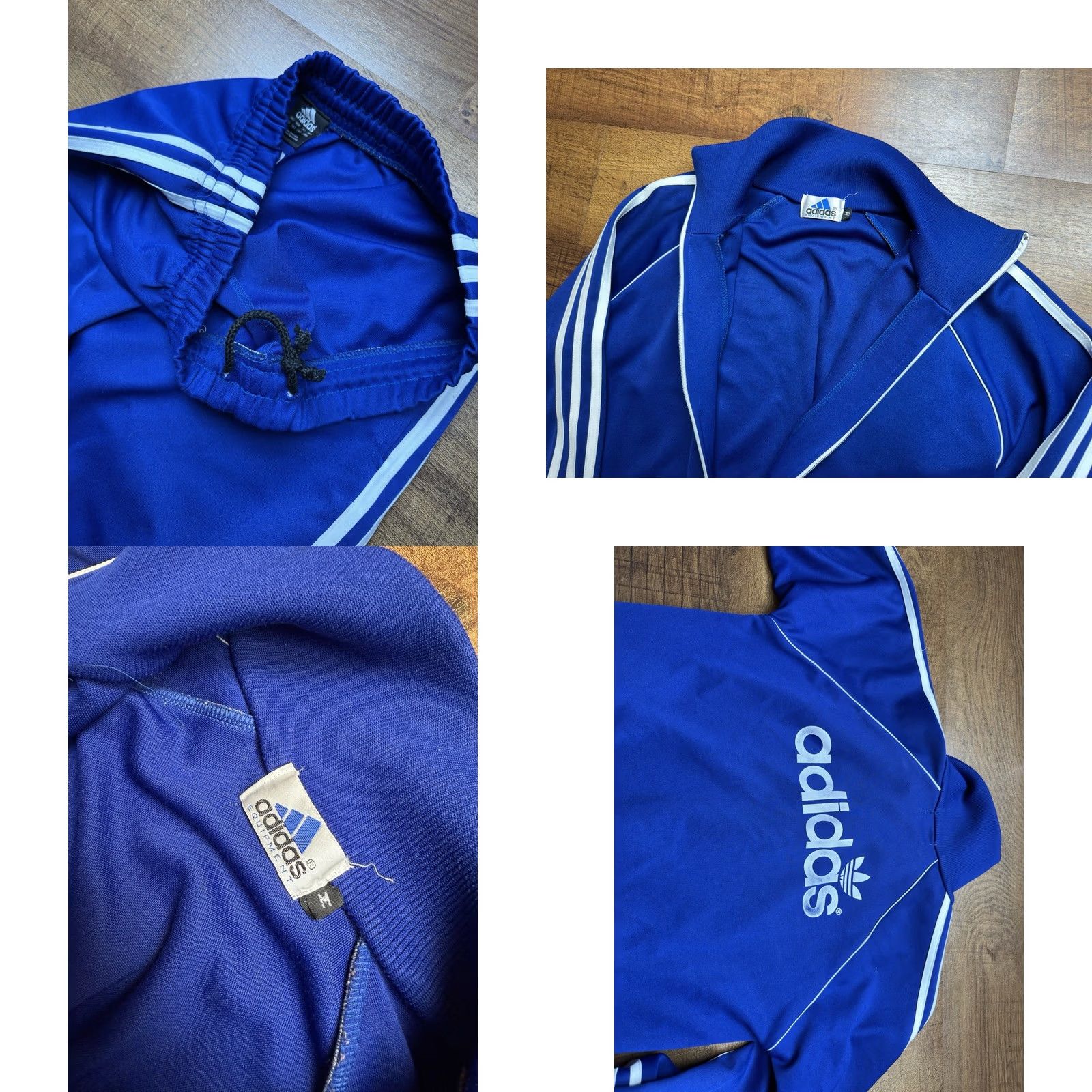 Adidas VINTAGE adidas Track Suit Blue 2 Piece Men’s M Jacket Pants Set Size 40R - 9 Thumbnail