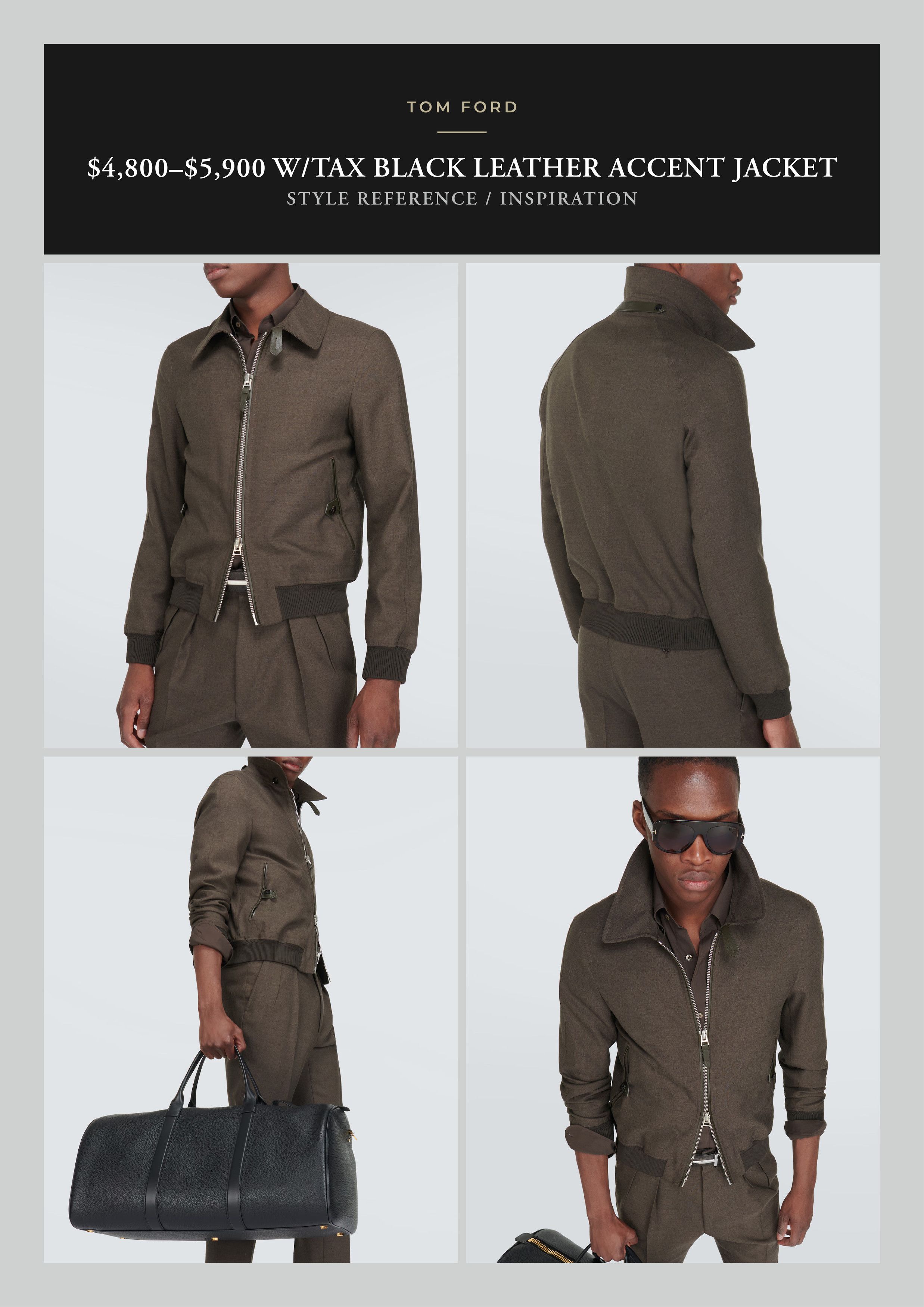 Tom Ford Ultimate Rare $5K w/tax TOM FORD Leather Accent Jacket Size US M / EU 48-50 / 2 - 10 Thumbnail
