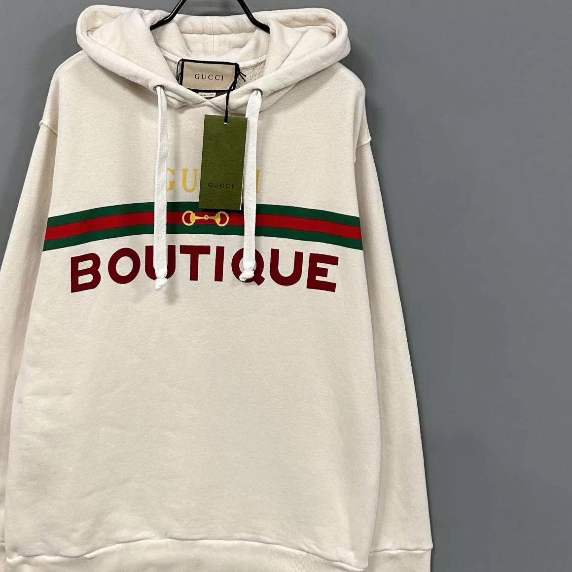 Gucci GUCCI Beige Striped Horsebit Logo Hoodie Size S Size US S / EU 44-46 / 1 - 2 Thumbnail