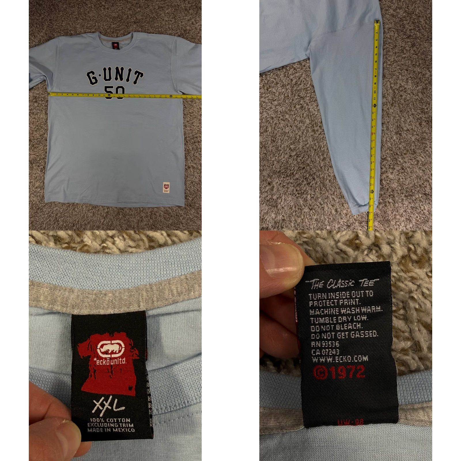Ecko Unltd. VINTAGE Ecko Unltd G-Unit 50 Long Sleeve Shirt Hip Hop 2XL Blue Mens oversized Logo 50 Cent Y2K Size US XXL / EU 58 / 5 - 8 Thumbnail