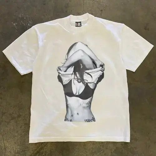 VIBE Misaki x Rina White casual retro sexy girls printed t-shirt Size US M / EU 48-50 / 2 - 1 Thumbnail