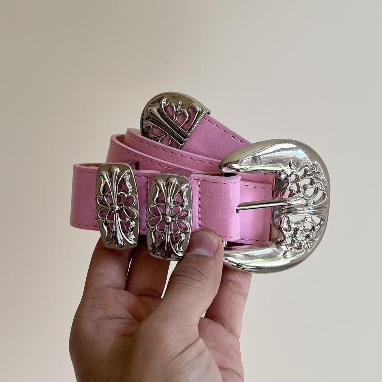 Cowboy Equipment vintage buckle pink american western design belt Size ONE SIZE - 2 Thumbnail