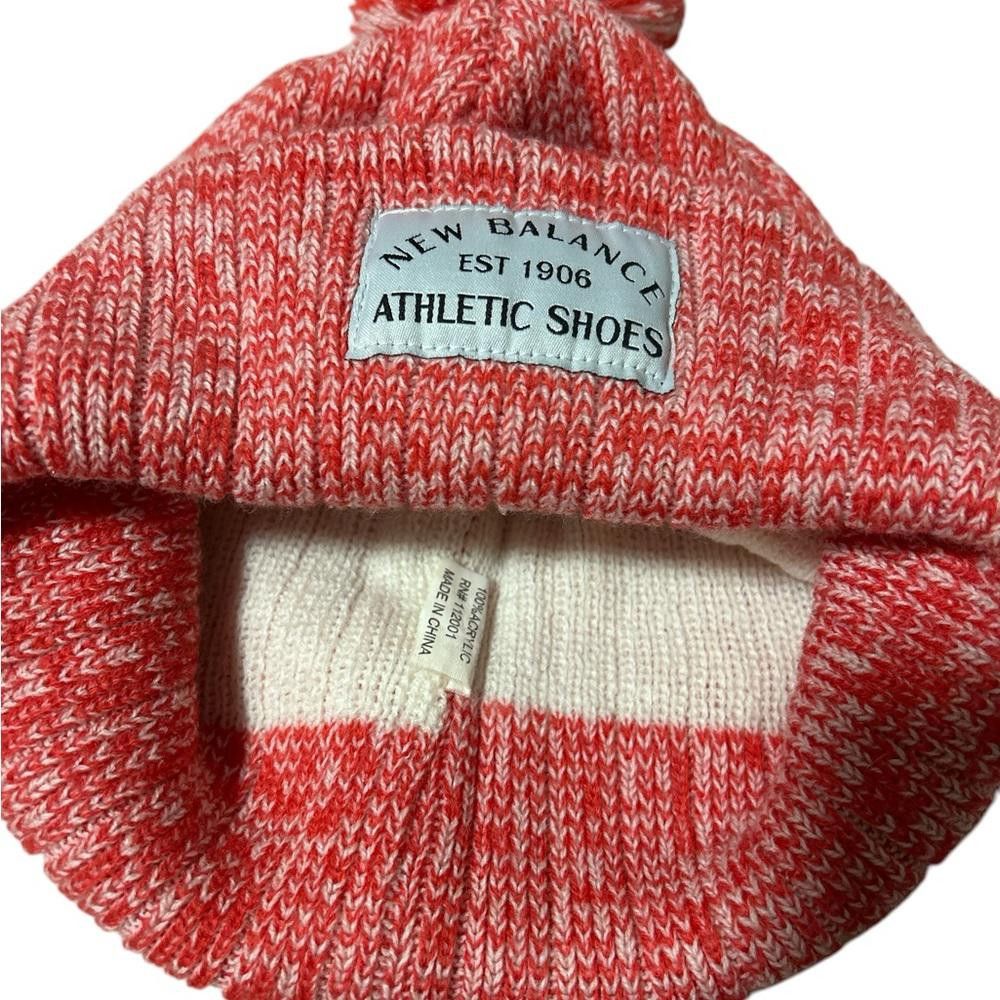 New Balance New Balance Pom-Pom Beanie - Red and White Size ONE SIZE - 1 Thumbnail