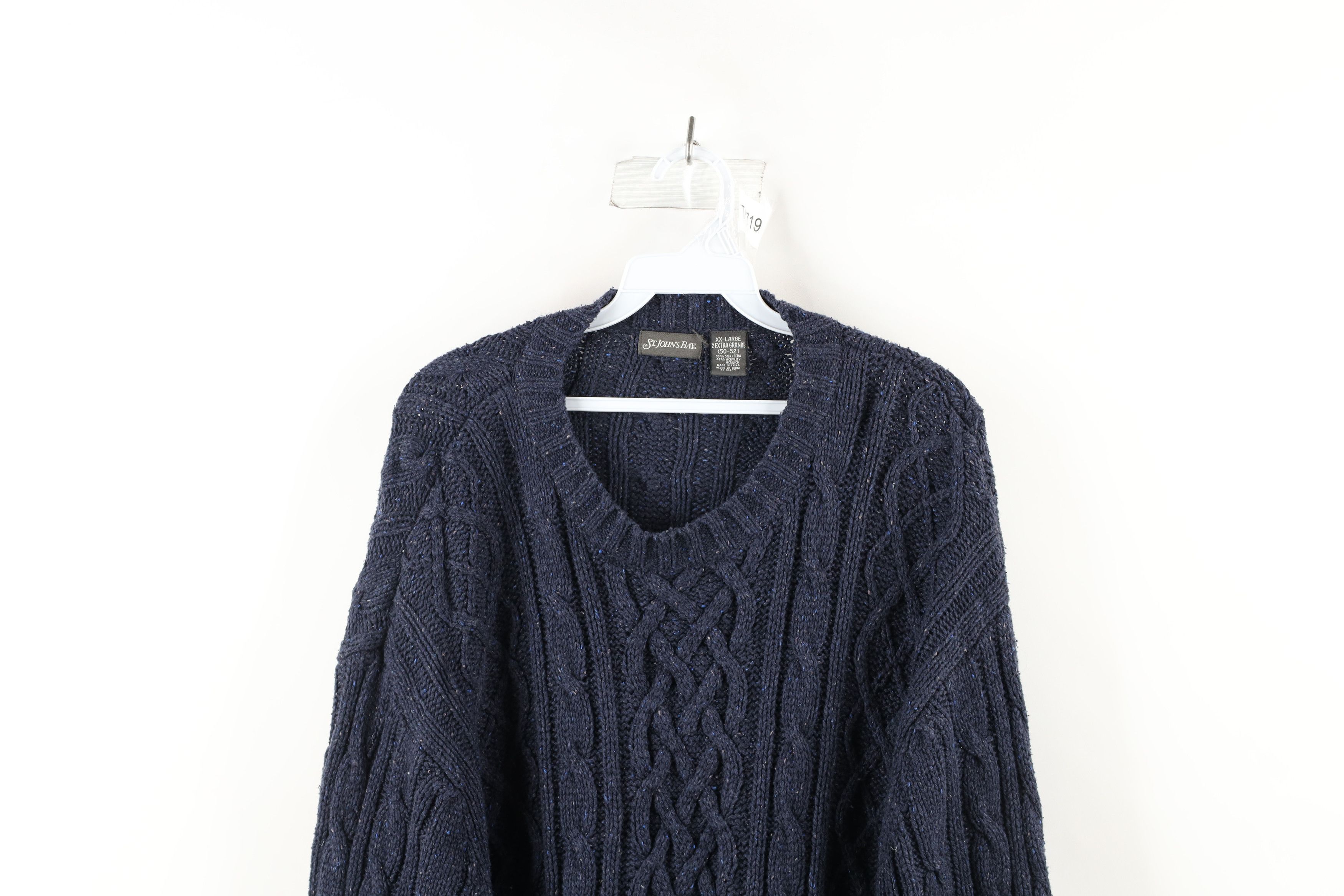 Vintage Vintage 90s Streetwear Chunky Cable Knit Fisherman Sweater Size US XXL / EU 58 / 5 - 2 Thumbnail