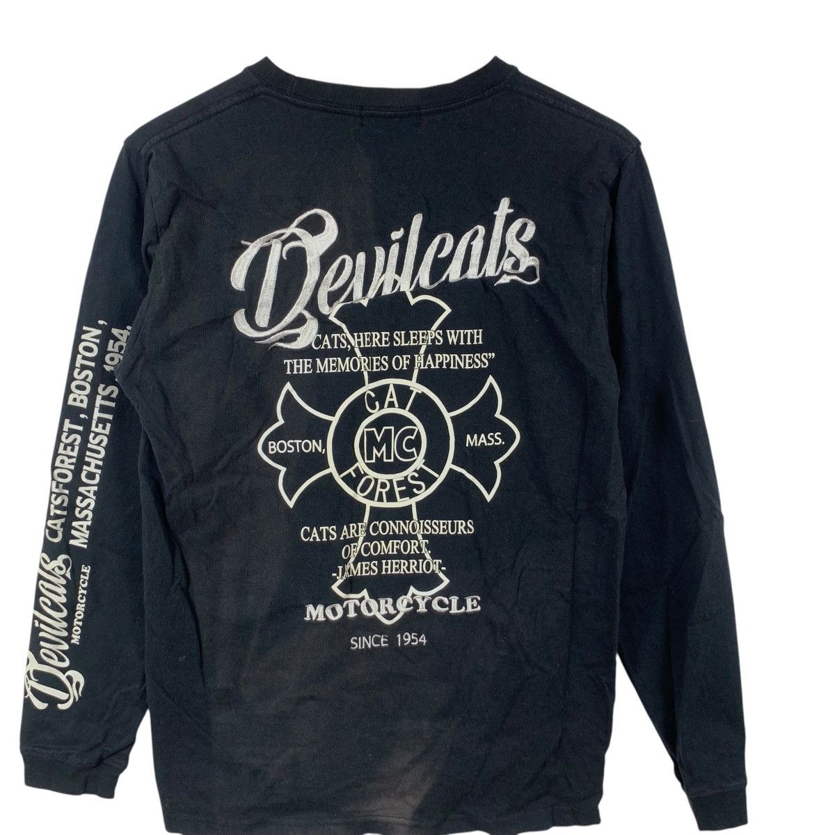 Other DEVILCATS MOTORCYCLE BOSTON Sun Faded Embroidered Sweatshirt Size US XL / EU 56 / 4 - 8 Thumbnail