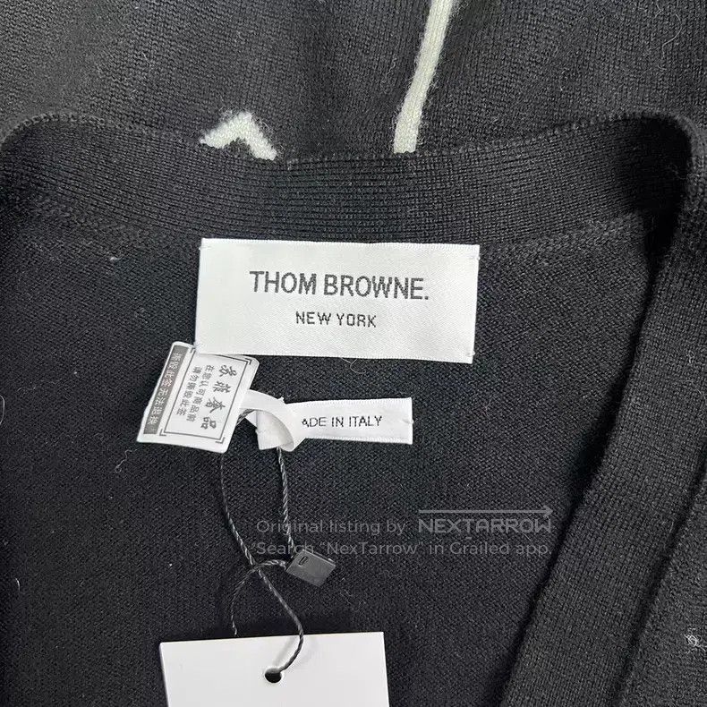 Thom Browne Thom Browne Black Matchstick Sleeve Logo Knit Cardigan Size US S / EU 44-46 / 1 - 3 Thumbnail