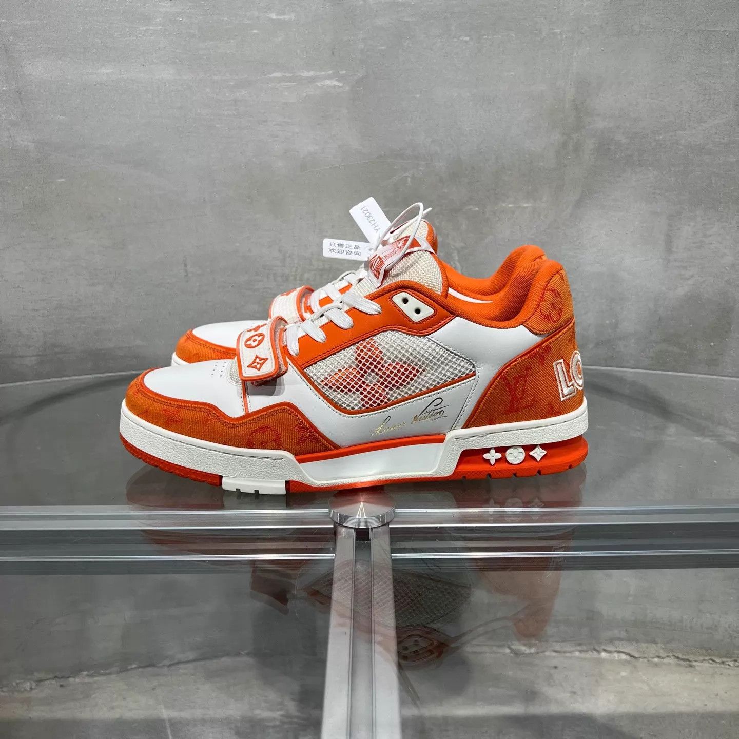 Louis Vuitton LV Trainer White Orange UK8.5/42.5 Size US 9.5 / EU 42-43 - 3 Thumbnail