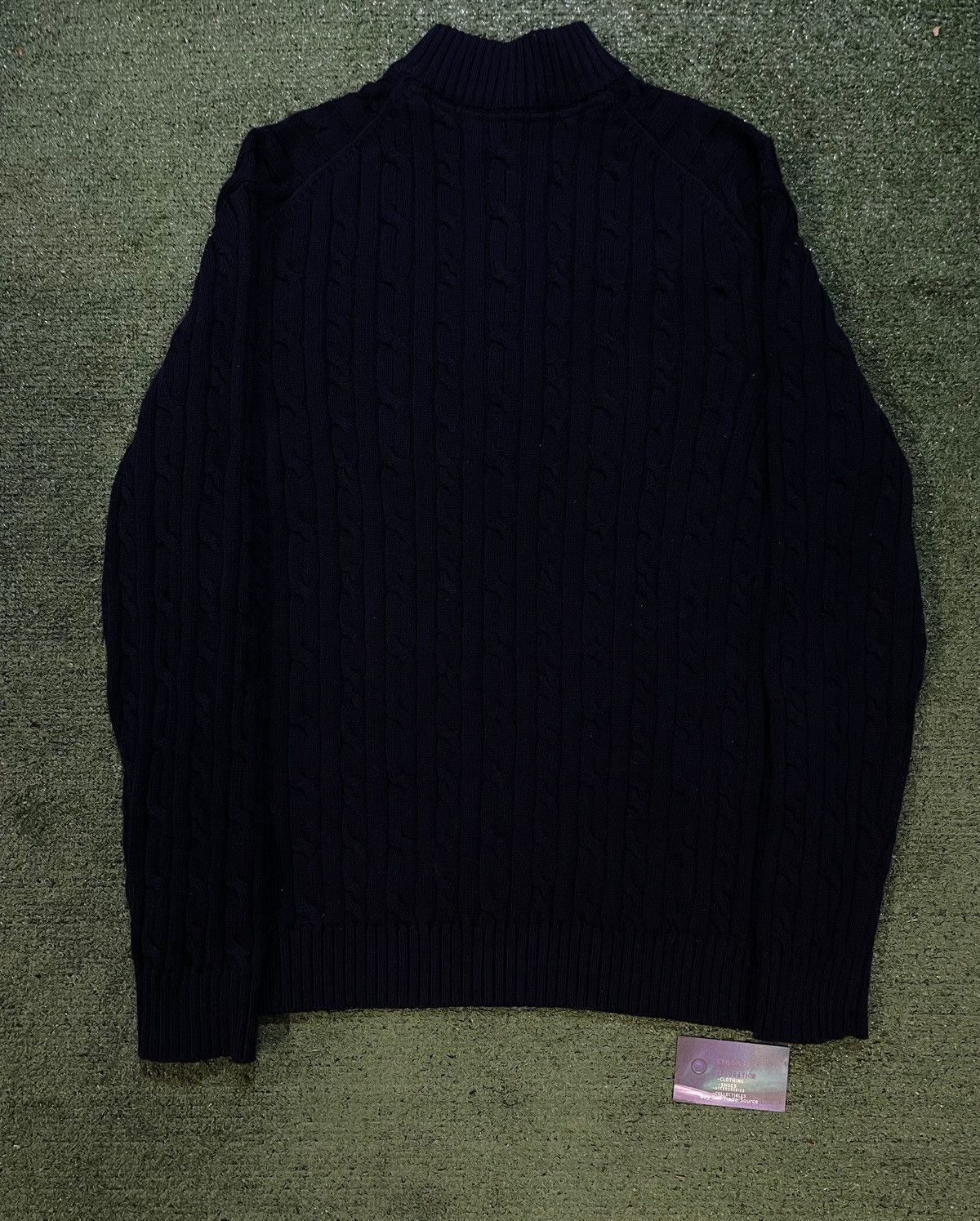 Izod Vintage IZOD cable knit navy quarter zip Size US XL / EU 56 / 4 - 2 Thumbnail