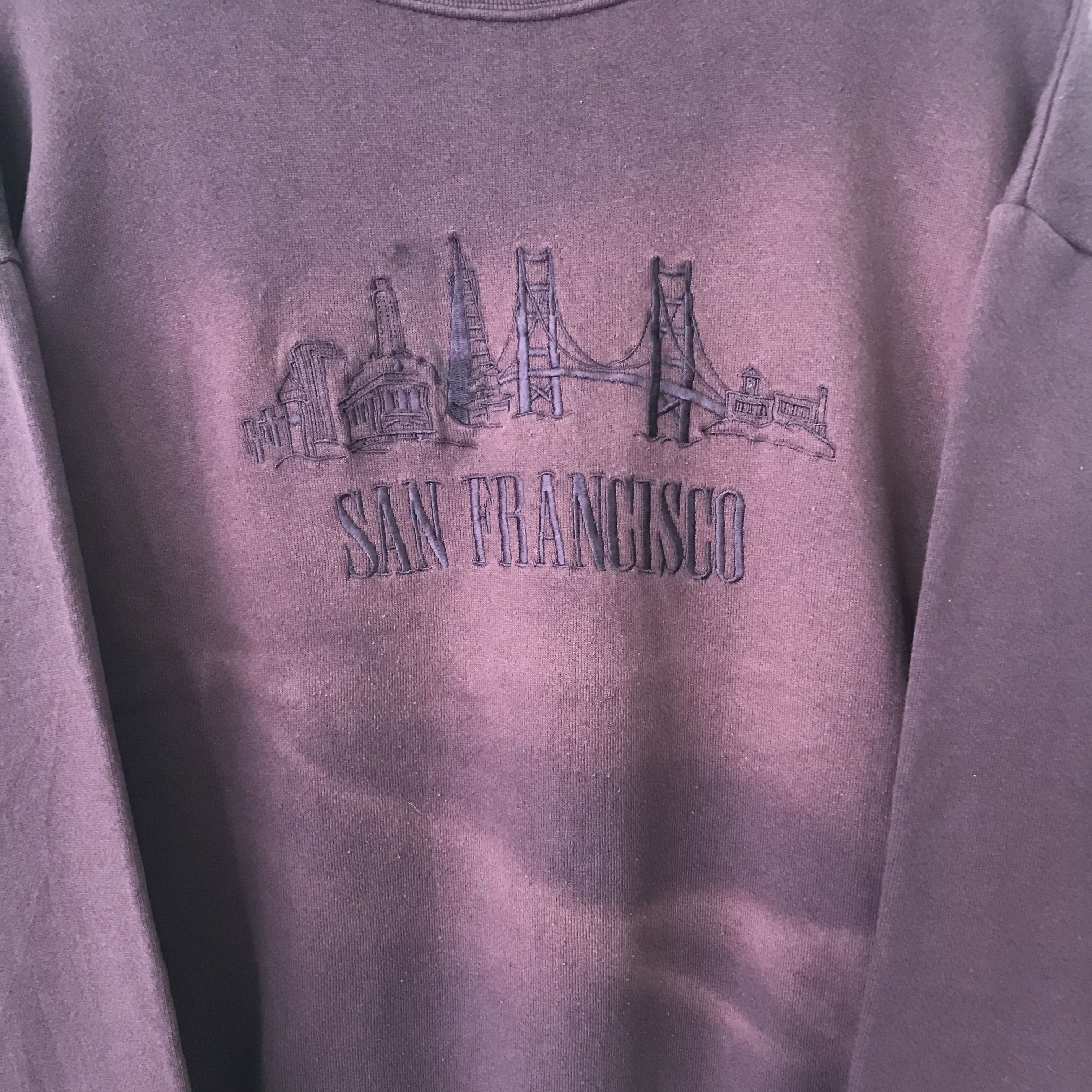 Vintage Vintage San Francisco Faded Maroon Sweatshirt Xlarge - 321 Size US XL / EU 56 / 4 - 4 Thumbnail