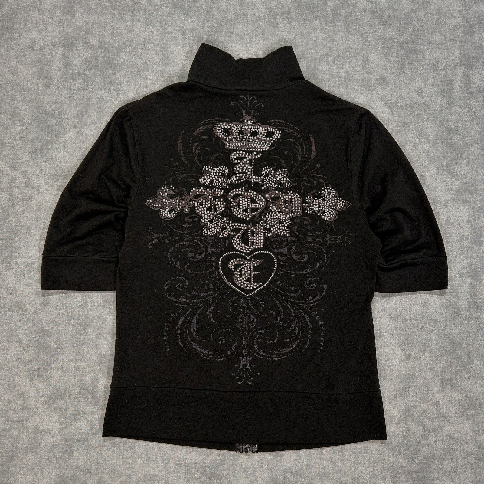 Vintage Y2K Lia Lee rhinestone crown full zip crop shacket wms XS Size S / US 4 / IT 40 - 2 Thumbnail