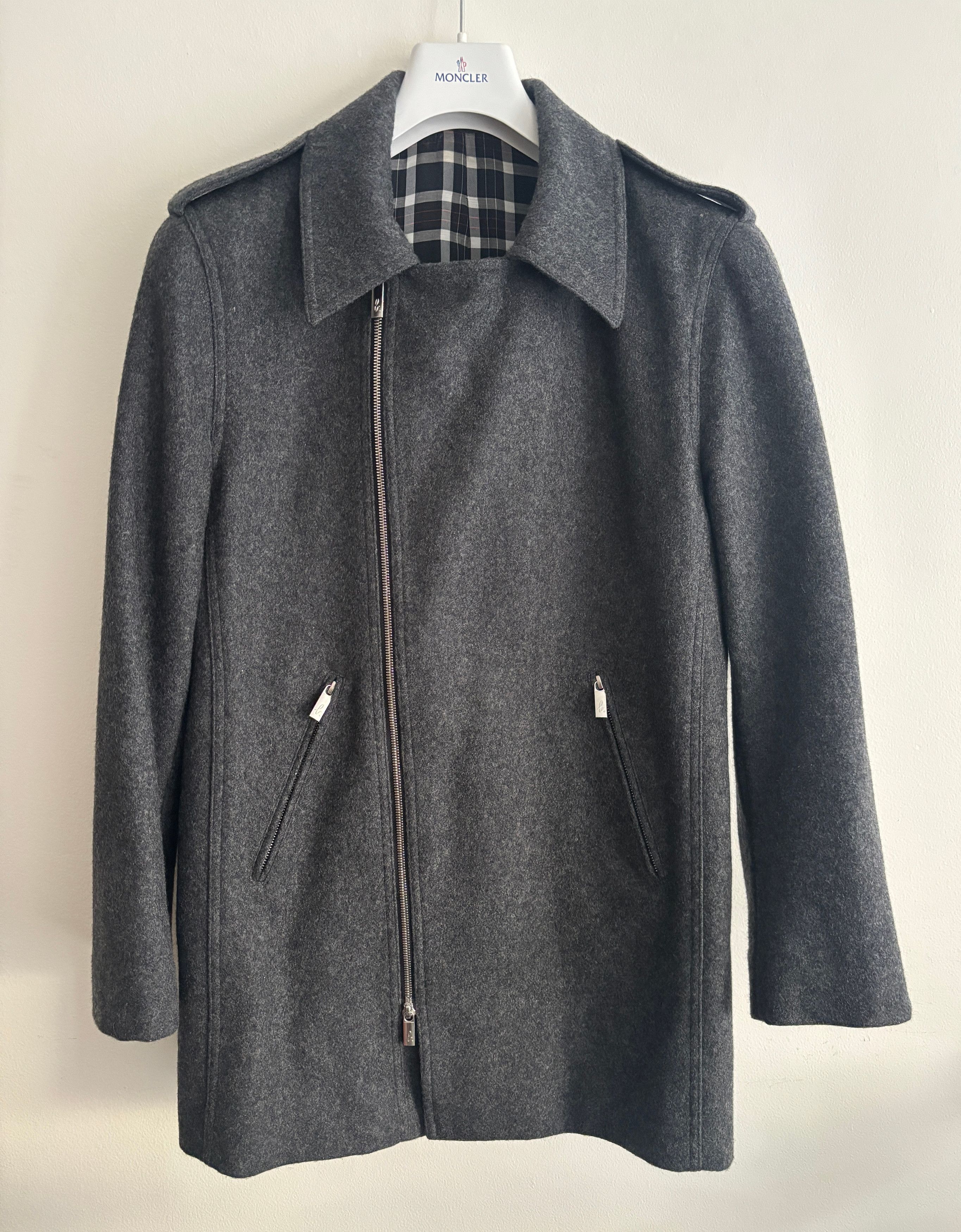agnes b. Grey Wool Zip Pea Coat Rider's Jacket Small - Medium Size US M / EU 48-50 / 2 - 2 Thumbnail