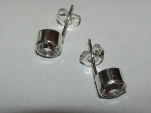 Designer Sterling Rock Crystal Bezel Set Earrings Birthstone April Size ONE SIZE - 4 Thumbnail