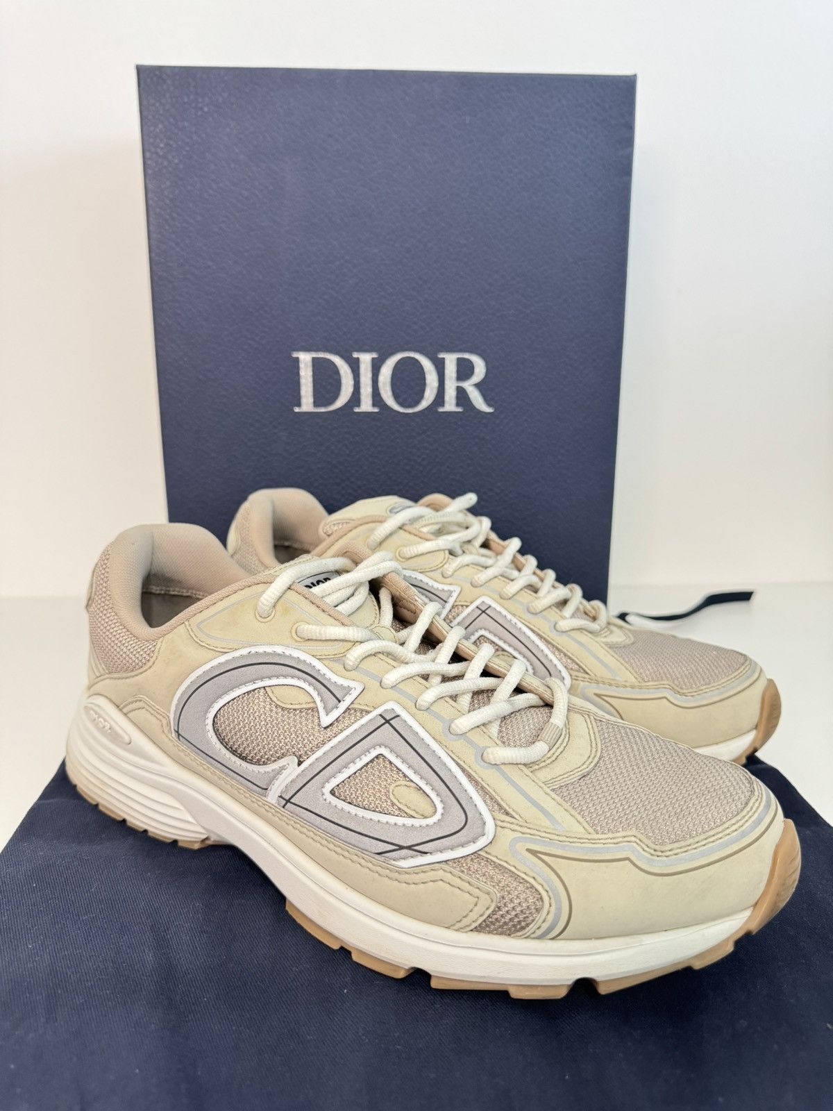 Dior Dior B30 Beige CD Logo Sneakers SZ 11/44 Gently Worn Size US 11 / EU 44 - 1 Thumbnail