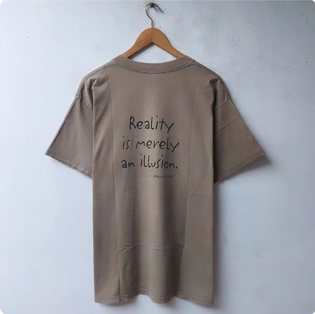 Vintage Vtg 90s Albert Einstein 'reality is merely an illusion' Size US L / EU 52-54 / 3 - 2 Thumbnail