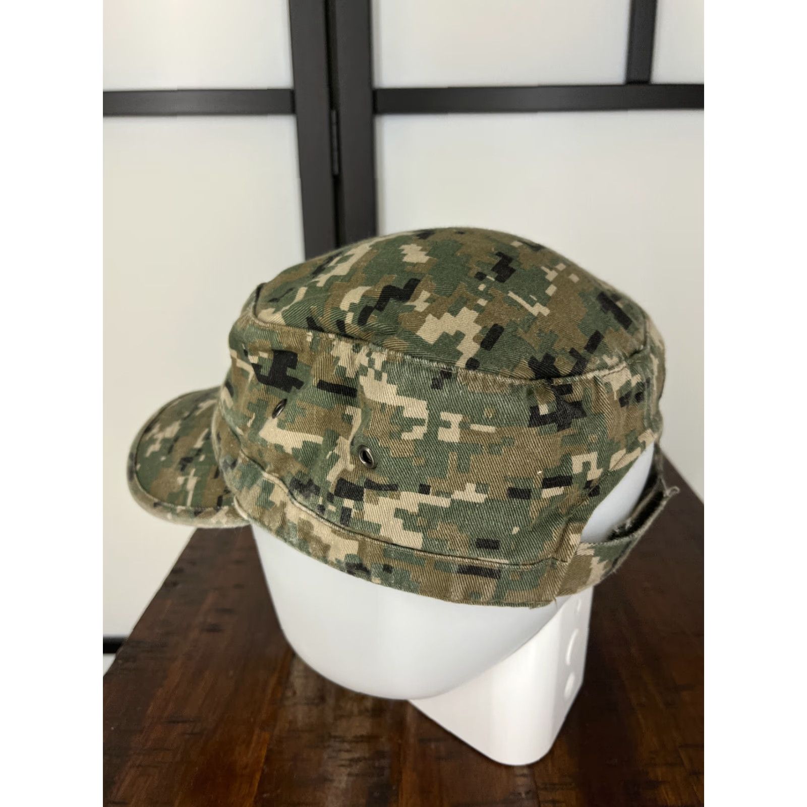 Vintage Drag Star Army Hat Cap Strap Back Adult One Size Green Embroidered Camo Cotton Size ONE SIZE - 5 Thumbnail