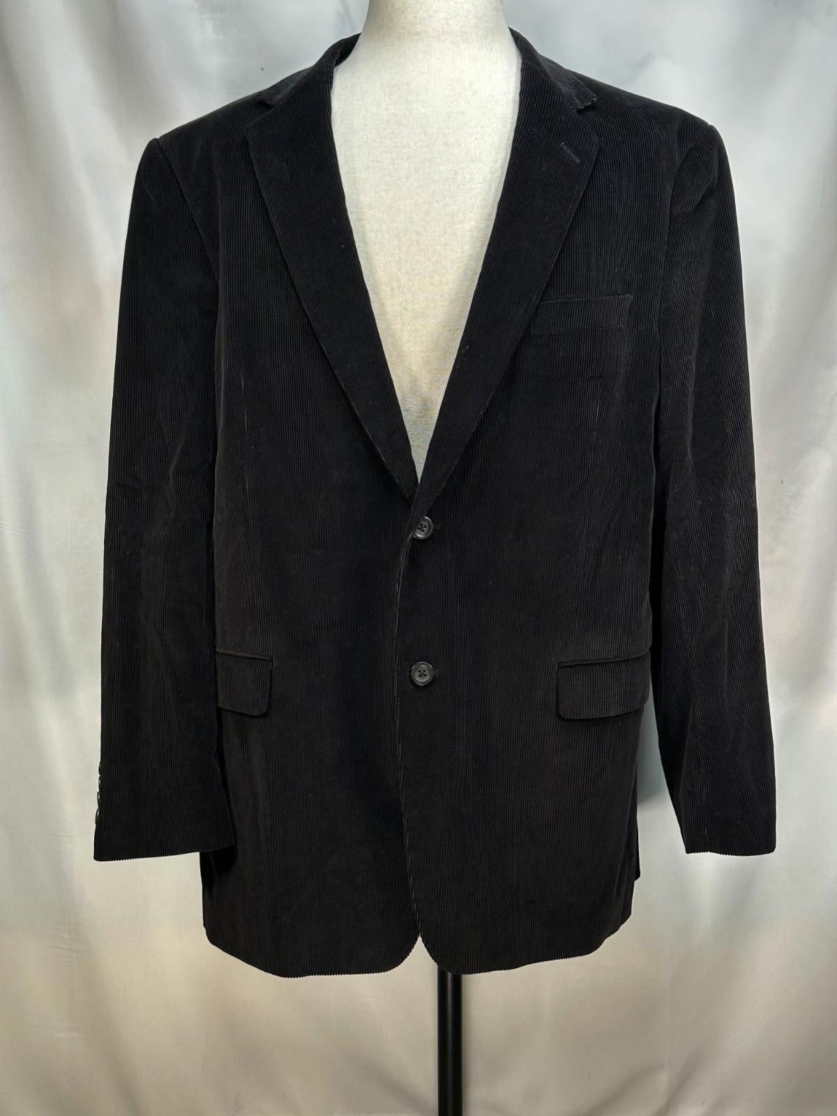 Adolfo Dominguez Adolfo Corduroy Two-Button Blazer Jacket Black Men's 46L Size 46L - 1 Thumbnail