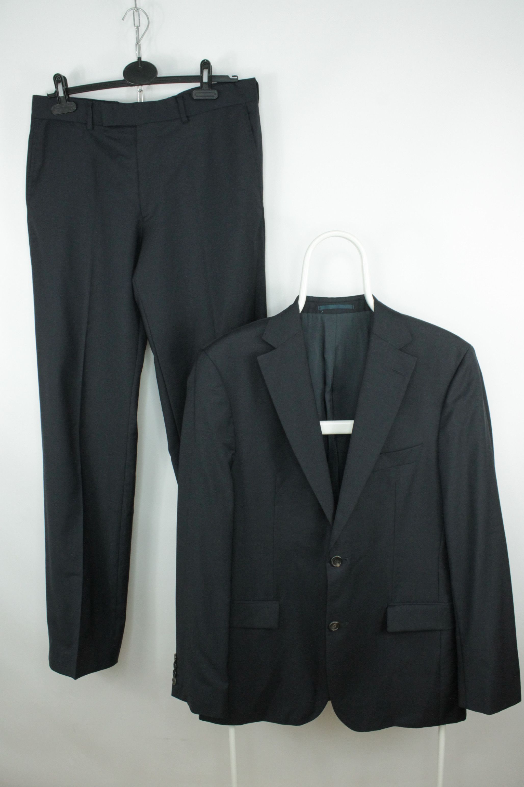 Designer × Hugo Boss × Luxury Hugo Boss Paolini/Movio Regular Fit Black Wool Formal Suit Grailed