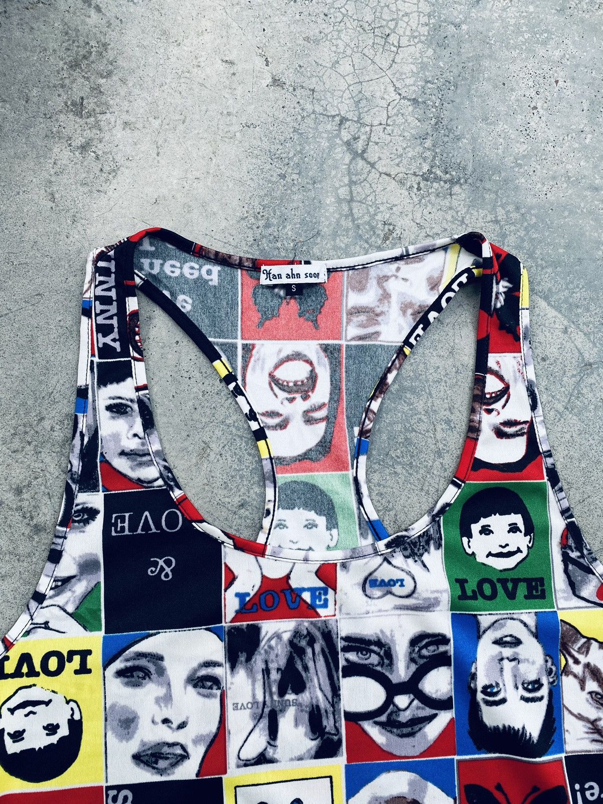 Japanese Brand Vintage Han Ahn Soon Face Art Tank Top Size S / US 4 / IT 40 - 7 Thumbnail