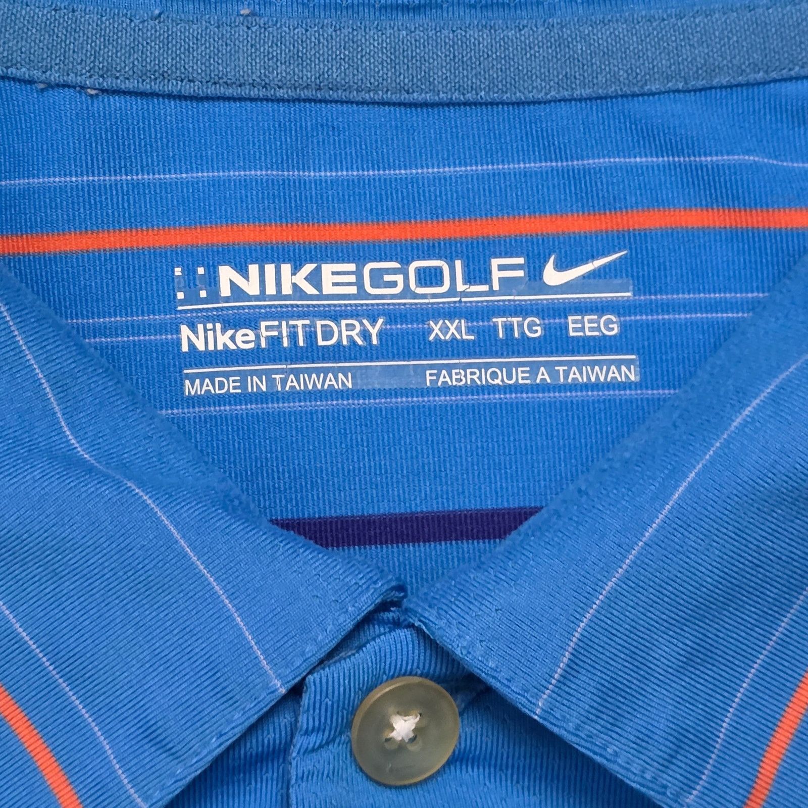 Nike Nike Tour Dri‑Fit Golf Polo Men’s XXL Blue Orange Striped Size US XXL / EU 58 / 5 - 2 Thumbnail