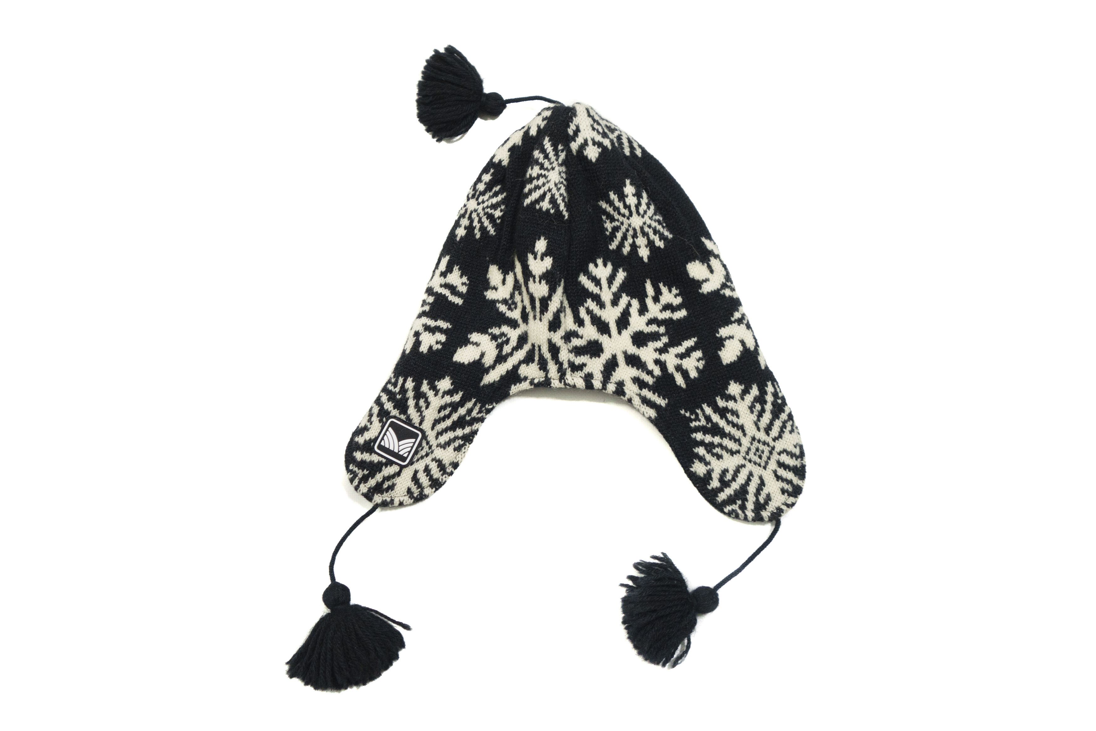 Dale Of Norway 100% Wool Nordic Fair Isle Earflap Hat Chullo Snowflake Size ONE SIZE - 4 Thumbnail