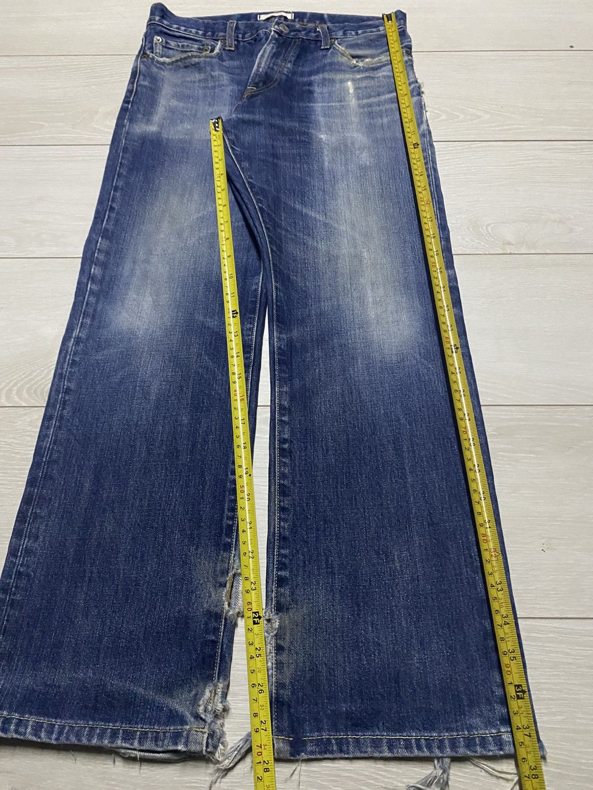 Uniqlo Vintage Japanese Uniqlo Faded Wash Destroy Slim Jeans Size US 30 / EU 46 - 14 Thumbnail