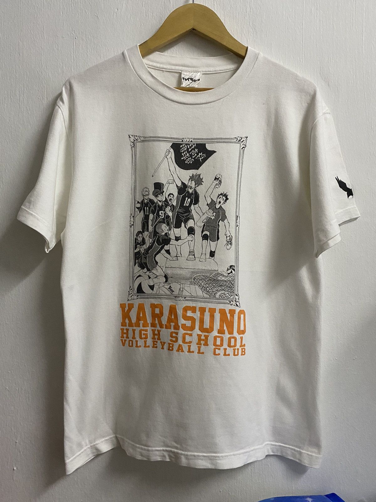 image of Anima x Cartoon Network Haikyuu!! Karasuno Shonen Jump in White, Men's (Size Large)