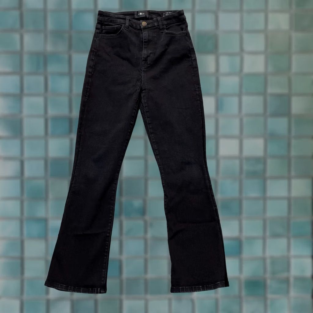 7 For All Mankind VINTAGE 7 For All Mankind Jeans Womens 26 Black Ultra High Rise Skinny Boot Leg Denim Bootscut City Preppy Womens Jeans 26 Inseam 26 Size 26" / US 2 / IT 38 - 1 Thumbnail