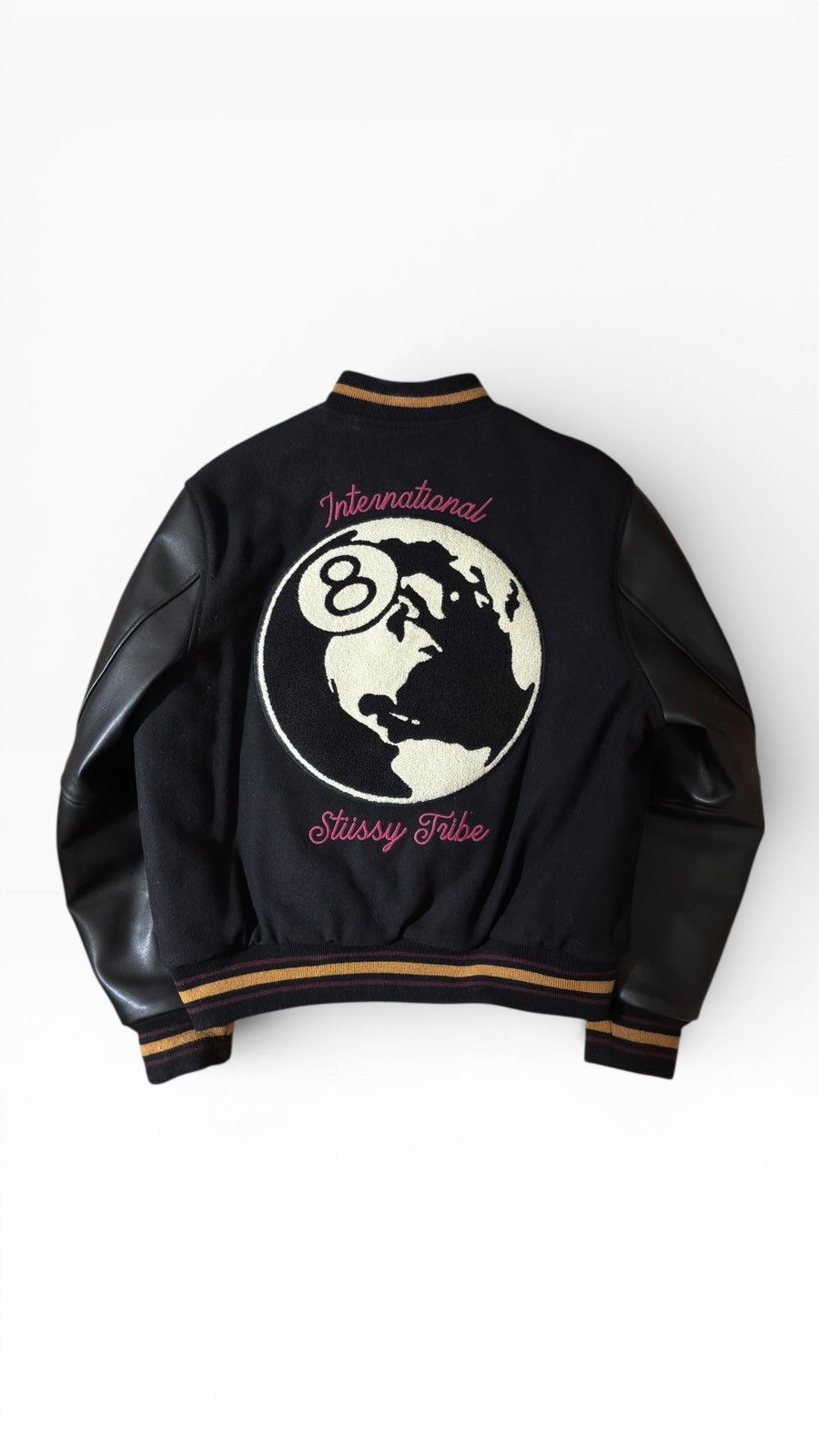 Stussy Small- Stussy X Goldie Metalheadz 30 Varsity Jacket Black