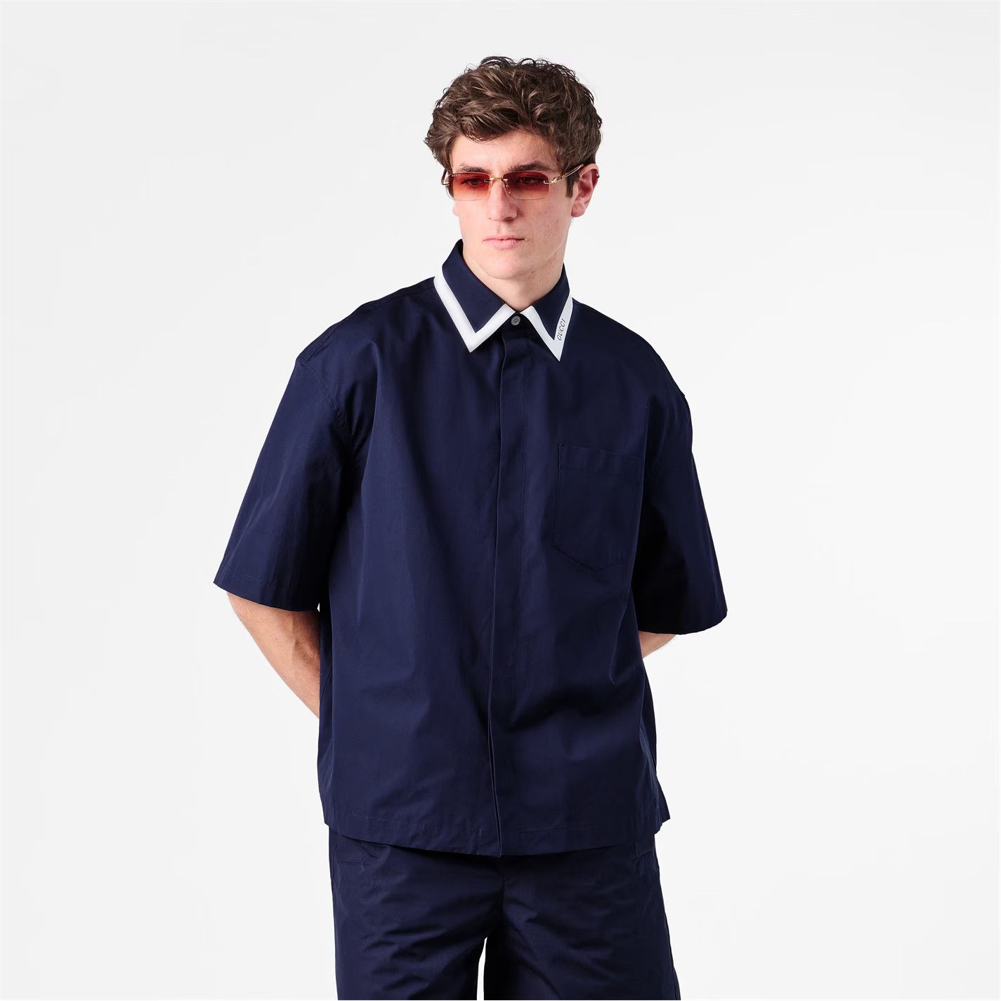 Gucci o1g2r1mq0426 Bowling Shirt in Blue Size US M / EU 48-50 / 2 - 3 Thumbnail
