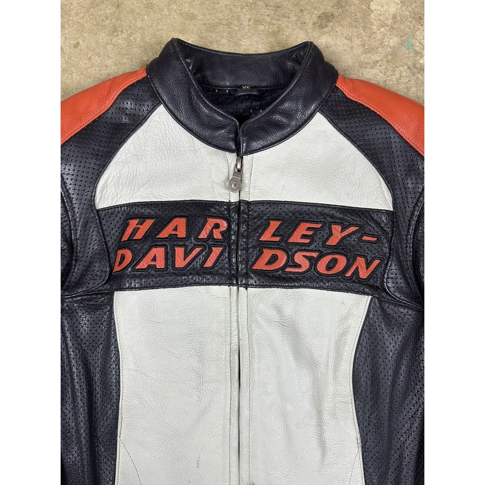 Harley Davidson × Vintage Vintage Harley Davidson H-D Leather Jacket Size XS / US 0-2 / IT 36-38 - 2 Thumbnail