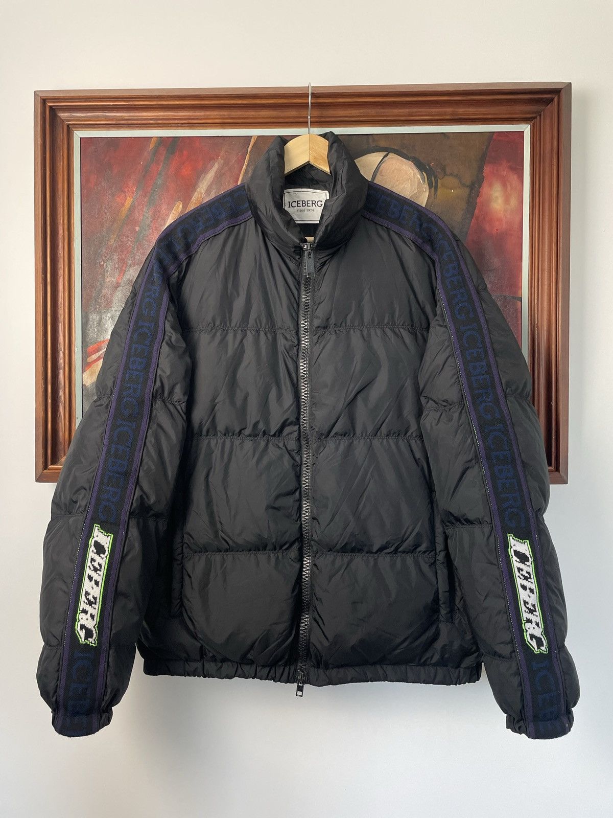 image of Iceberg Puffer Down Jacket Black Size 48 Streetwear Hype, Men's